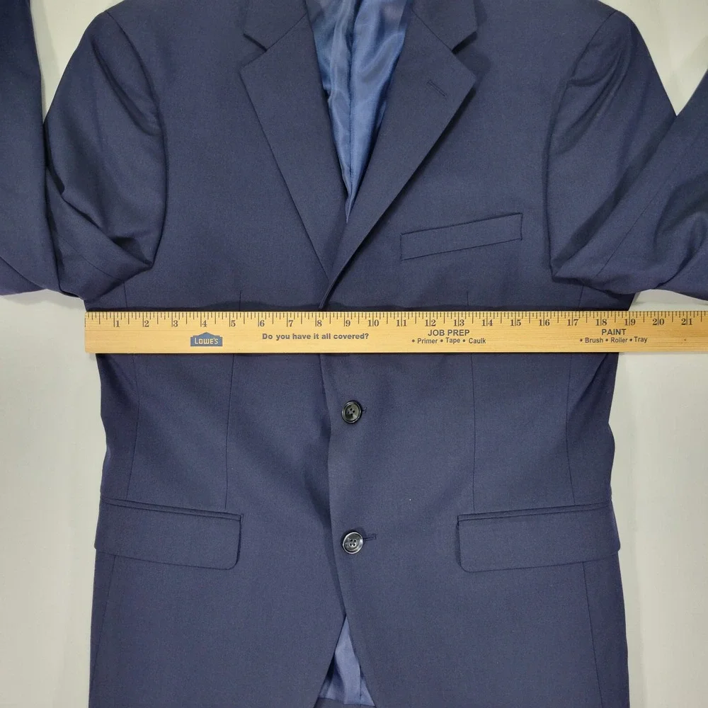 Alfani Men's Sport Coat Blazer Two Button Navy Blue Polyester Blend Slim 38S NEW